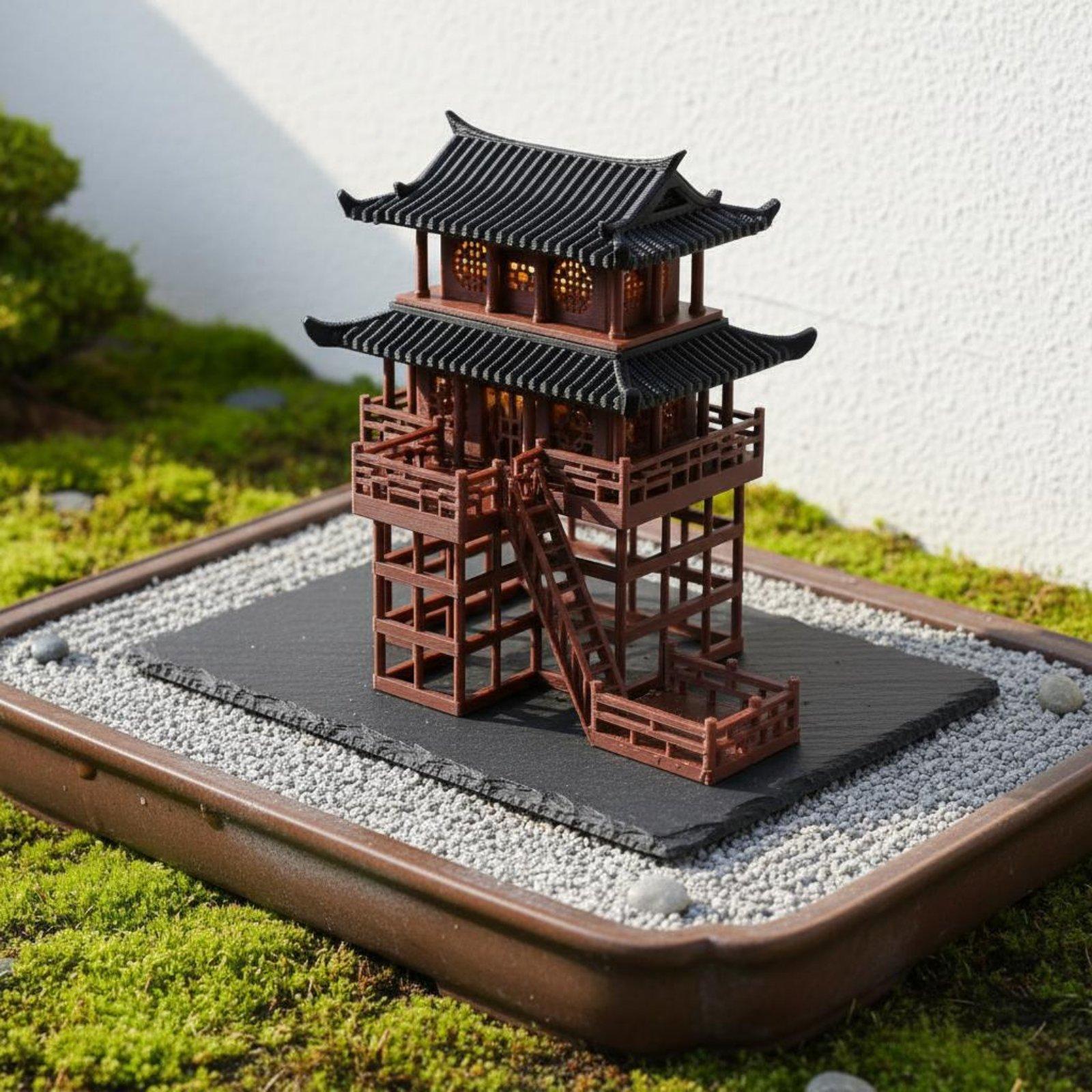 Landscape Bonsai Garden - Plastikowa pagoda bonsai na stół, mini