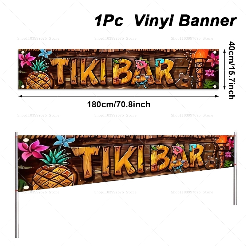 Baner do baru Tiki, tropikalny – Bonsai Garden Ideas recenzja i cena